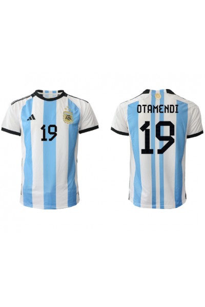 Argentiina Nicolas Otamendi #19 Jalkapallovaatteet Kotipaita MM-kisat 2022 Lyhythihainen